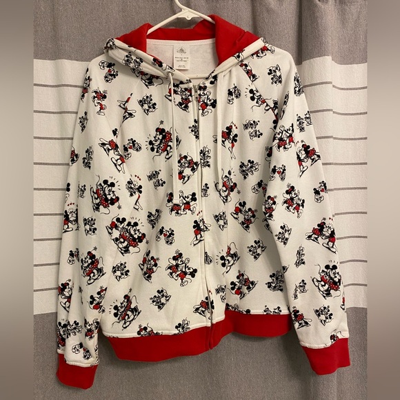 Mickey Mouse Print Hoodie with Red Accents - Picture 1 of 13